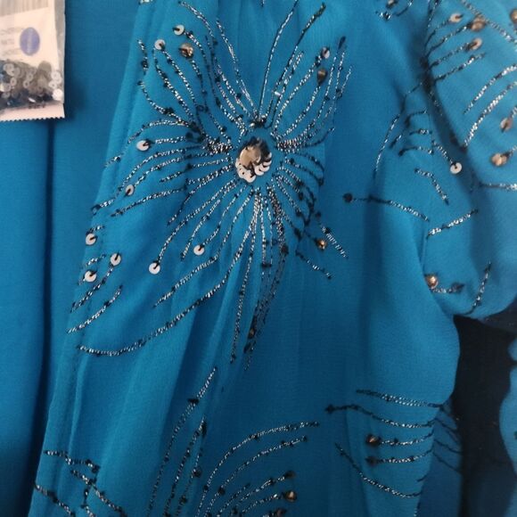 Chico's Womens Cherish Jacket Beaded Sequiened Lined Long Sleeve Size 2 - Picture 6 of 10